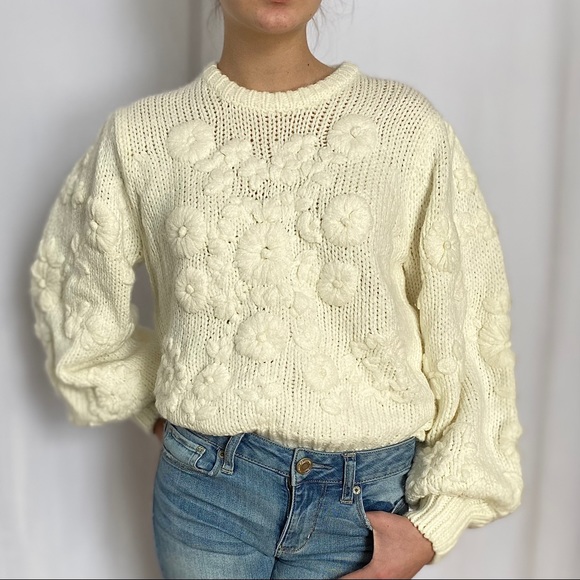 NWT ZARA Ivory Chunky Knit Sweater - Picture 6 of 10